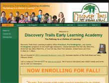 Tablet Screenshot of discoverytrailsacademy.com